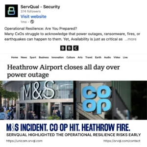 ServQual Insights on M&S, Co-op & Heathrow Cyber Incidents: Strategies to Strengthen Operational Resilience