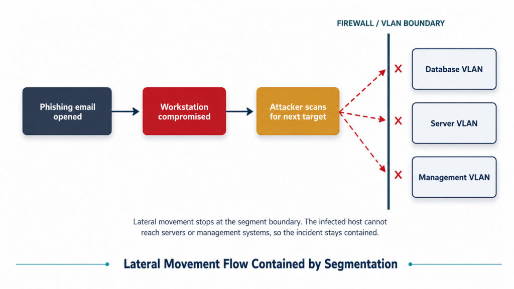 How segmentation stops lateral movement at the zone boundary.